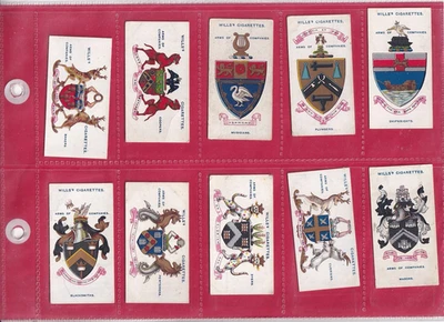 WILLS - ARMS OF COMPANIES - 1913 - 10 CARDS - LOW NUMBERS - Image 1 of 2