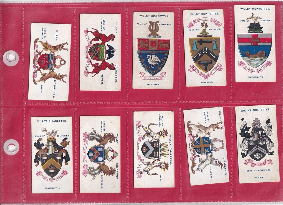WILLS - ARMS OF COMPANIES - 1913 - 10 CARDS - LOW NUMBERS - Image 1 of 2