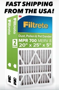 2 Pack Filtrete Electrostatic Air Filter 700 MPR 703DP5-2PK1E 20 in x 25 x 5 in - Picture 1 of 10