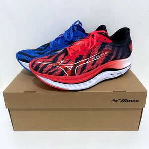 Mizuno Wave Rebellion Flash 2 J1GC2417 01 Rosso Oni x Blu Oni Unisex Corsa - Foto 1 di 21