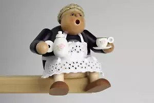 Räuchermann Kantenhocker Kaffeesächsin BxTxH= 13x11x14cm NEU Rauchen Rauchfigur - Bild 1 von 1