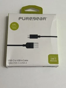Puregear 6ft. USB-C To USB-A Cable for USB-C Devices - Black - Picture 1 of 3