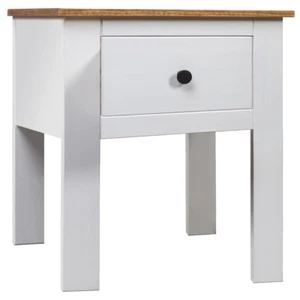 Bedside Cabinet White 46x40x57 cm Pine Panama Range - Picture 1 of 2