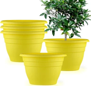 Plant Pot Set of 5, 10" outside Diameter Flower Pots, 8.5" Inner Diameter Plant - Picture 1 of 12