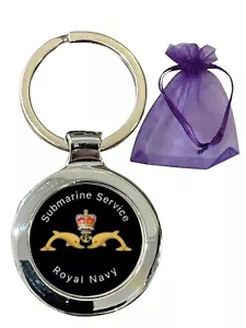 Submarine Service Royal Navy Dolphins Personalised Beta Keyring in Gift Bag - Picture 1 of 3