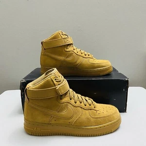 Nike Air Force 1 HI SE Suede Athletic Shoes Sneakers 860544-700 Gold Women's 6.5 - Picture 1 of 15