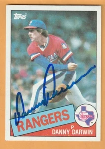 Danny Darwin Texas Rangers AUTO Firmado 1985 Topps Grayson College - Imagen 1 de 2