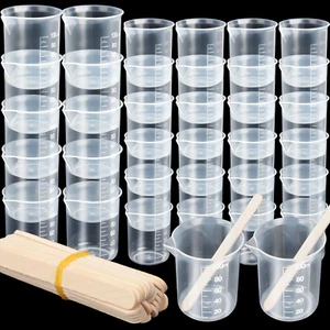 36 PCS Resin Mixing Cups, 12PCS 100ML Plastic Measuring Cups for Resin, 24PCS 50 - Picture 1 of 12
