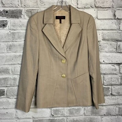 Chaqueta Blazer Escada Mezcla Seda Para Mujer EU34 US4 Crema Dinero Antiguo Carrera Preppy Foto 1 de 4