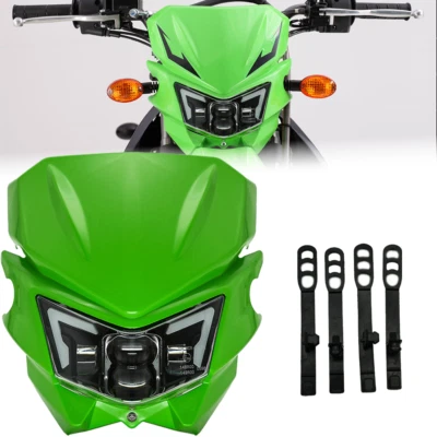 For Kawasaki KLX110 KX125 KX450F KX250F KDX200 Dirt Bike LED Headlight Headlamp - Image 1 of 4