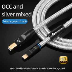 Hifi Upgrade USB Audio Cable Type A To Type B OCC Shielded Audio Cable For DAC - Picture 1 of 26