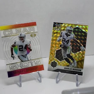 CHARLES WOODSON Panini Mosaic SP Yellow Mosaic Prizm + Illusions Clear Shots SP - Bild 1 von 4