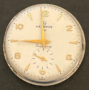 Vintage Helbros Cal 111 Men's Watch Movement Parts/Repair 29.2mm 7j Swiss - Picture 1 of 2