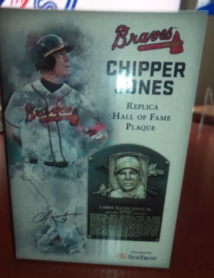 Chipper Jones Hall of Fame Plaque Atlanta Braves MLB - Image 1 of 4
