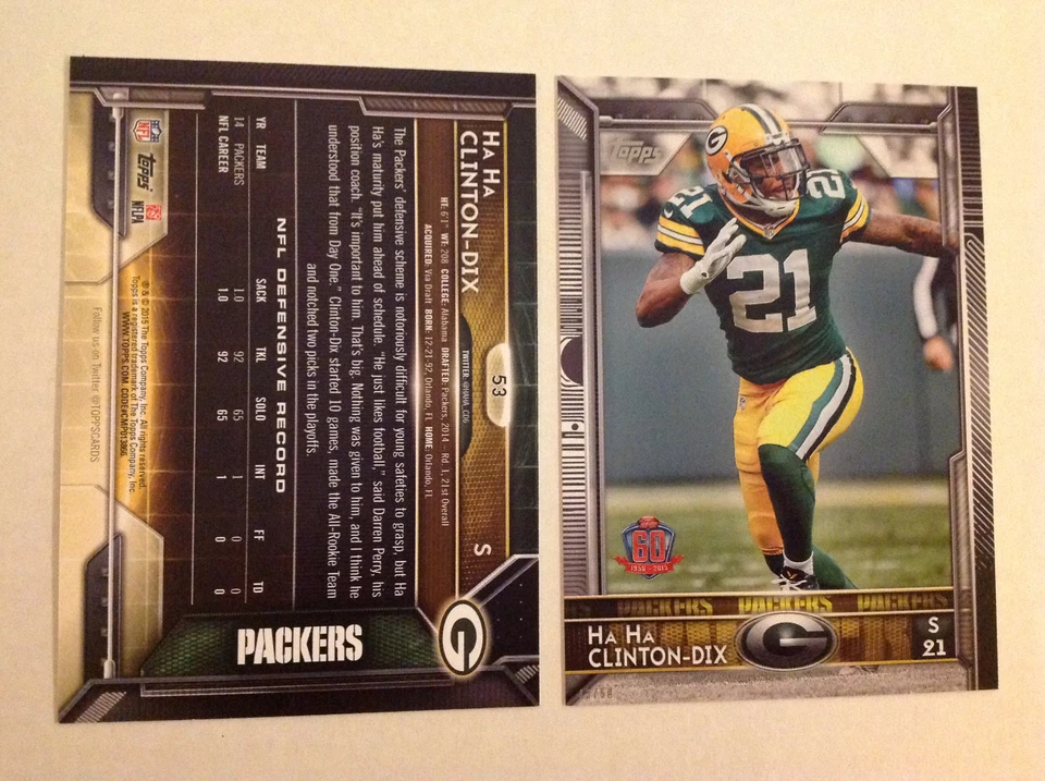 HA HA Clinton-Dix Alabama / Packers #ed/60 made 5x7 2015 topps 60th Anniversary - Image 1 of 1