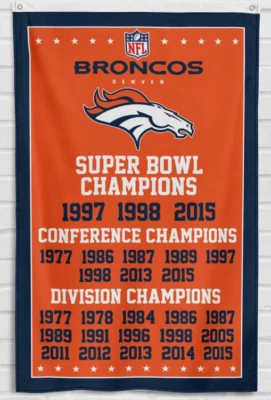 For Denver Broncos Fans 3x5 ft Flag NFL Football Super Bowl Champions Banner