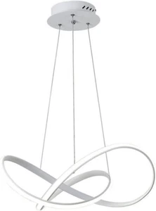 Lampadario led intrecciato 60w bianco design moderno luce naturale - Foto 1 di 5