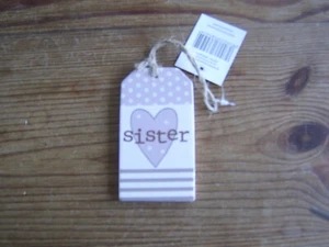 Gisela Graham - Wood Sister Tag/Plaque - Picture 1 of 2