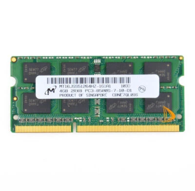 Micron 4GB 2RX8 DDR3 1066MHz PC3-8500S 204PIN SO-DIMM Laptop Memory RAM Intel @D - Image 1 of 4