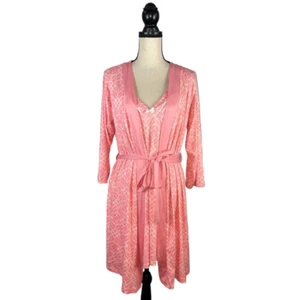 Kathy Ireland Sleepwear Allover Print Dress and Robe Set         Size: M - Picture 1 of 7