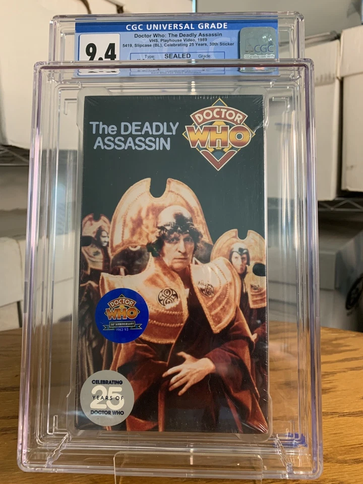 CGC Graded 9.4 A+ Doctor Who The Deadly Assassin VHS 1989 Playhouse Slipcover - Image 1 of 4