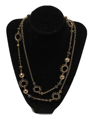 Collar Estación Style & Co Piedra Tono Dorado, Cuentas y Círculo Abierto Foto 1 de 4