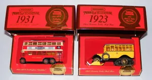 MATCHBOX YESTERYEAR Y10 AEC DIDDLER TROLLEYBUS + Y16 SCANIA VABIS POST BUS BOXED - Picture 1 of 12