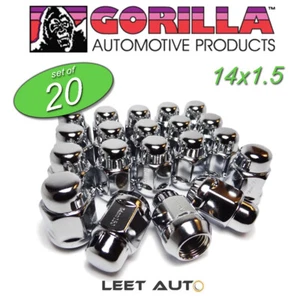 (20) Gorilla Lug Nuts, 14mm x 1.50, Chrome, Bulge Acorn, 13/16" Hex 21mm, 91148 - Picture 1 of 4