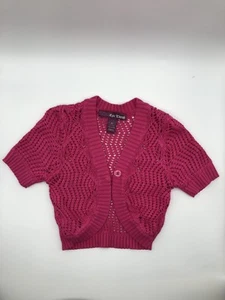 Epic Threads Pink Girl's Short Sleeve Cardigan Single Button Closure EUC Size 4T - Picture 1 of 3