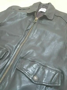 Men XL Leather LEVI  Flying Pilot Bomber jacket - Picture 1 of 11