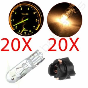 20X T5 17 73 74 Twist Socket White Halogen Bulbs Car Instrument Panel Dash Light - Picture 1 of 8