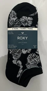 New ROXY WOMENS KNIT LOW CUT 5 PACK SOCKS SIZE M 4-10 Quarter Socks Black - Picture 1 of 5
