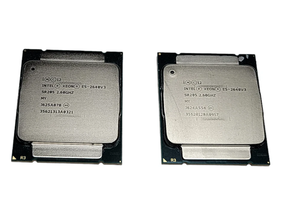 Pair of Intel Xeon E5-2640 V3 2.6Ghz 8 Core SR205 CPU Processor - Image 1 of 1