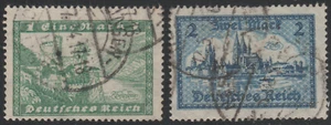 Germany 1924 SC# 337 - 338 - Rheinstein Castle - View of Cologne - Used Lot # 36 - Picture 1 of 2