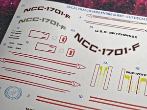 Custom Waterslide Decals for 1:1400 Scale ODYSSEY CLASS U.S.S. ENTERPRISE-F - Foto 1 di 5