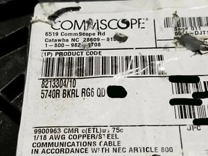 Commscope 5740R RG-6Q Quad CCS Coaxial Satellite Video Cable CMR Black /100ft - Picture 1 of 12