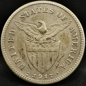 20 CENTAVOS 1917 S SAN FRANCISCO ARGENT 750‰ PHILIPPINES / ADMINISTRATION AMERIC - Picture 1 of 2