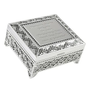 Girls Christening Gifts Engraved Girl's Silver Plated Trinket Box Gift for Girl - Picture 1 of 8