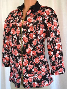 MARNI FLORAL 3/4 SLEEVES COLLAR NECK FRONT ZIPPER JACKET/TOP SIZE 44 - Picture 1 of 12