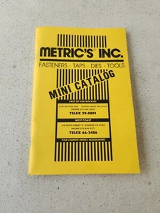 Metric's Inc. Catalog - Fasteners, Taps, Dies, Screws, Fittings, Tools - Vintage - Picture 1 of 10