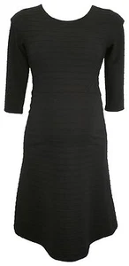 Envie de Fraise Maternity Ribbed Bardot Dress Black - Picture 1 of 5