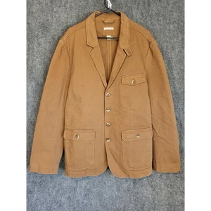 Carbon2Cobalt Herren Braun Baumwolle Canvas Blazer Jacke Knopfleiste Größe L Arbeit - Bild 1 von 8
