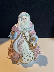 The Victorian Christmas Music Box Danbury Mint Weihnachtsmann Spielfigur Pink - Bild 1 von 9