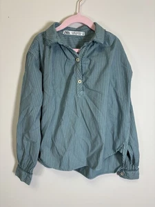 Zara Boho Girls Size 8 Moody Blue Blouse - Picture 1 of 6