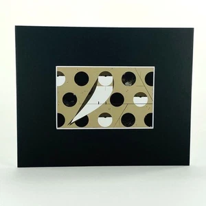 Charley Harper Swallows Birds Matted Art Postcard Black Style B - Picture 1 of 1