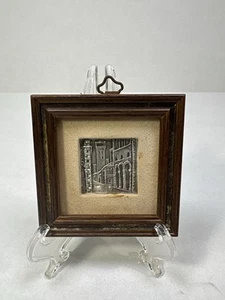 Vintage .925 Sterling Silver City Of Lucca Italy Relief Art Framed - Picture 1 of 13
