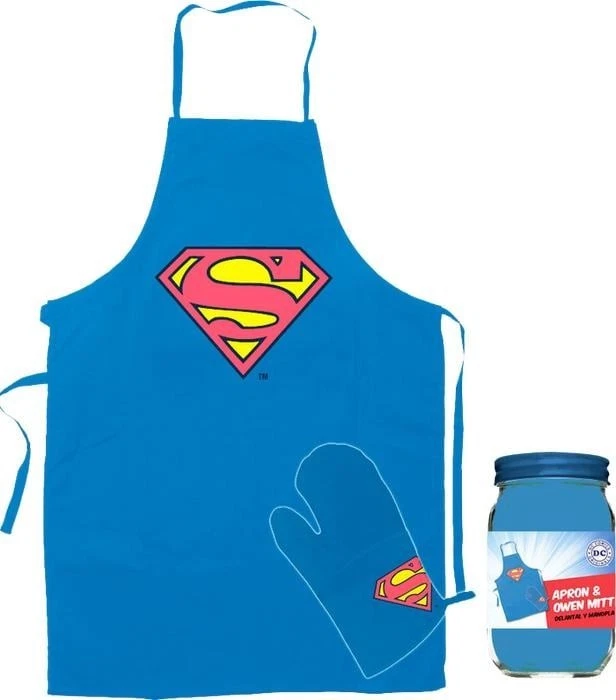 DC Comics Superman Set Grembiule da Cucina con Presina 100% Cotone SD Toys - Immagine 1 di 1