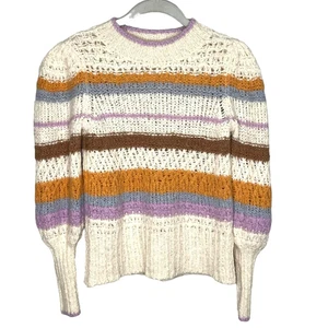Rebecca Taylor Pullover Damen klein gestreift Alpaka Wollmischung Pulli - Bild 1 von 9