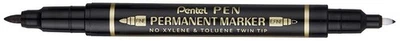Pentel N75W permanent marker double tipped black 12 pcs - Image 1 of 4
