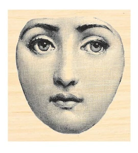 P132 Damen Gesicht Gummistempel  - Bild 1 von 1